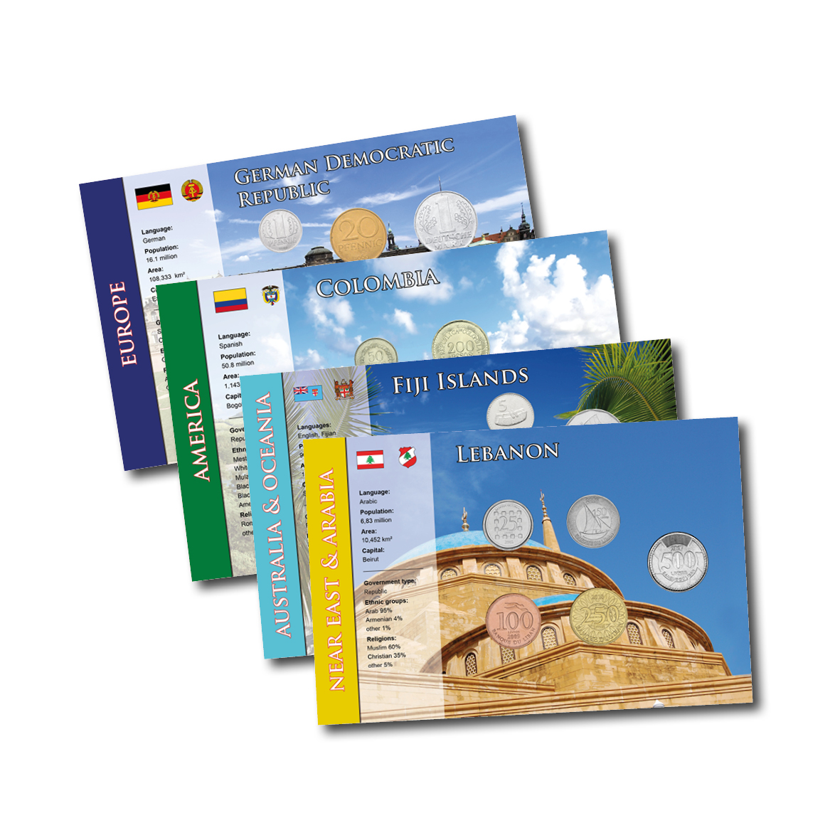 MUNZEN  SET 9 world coins